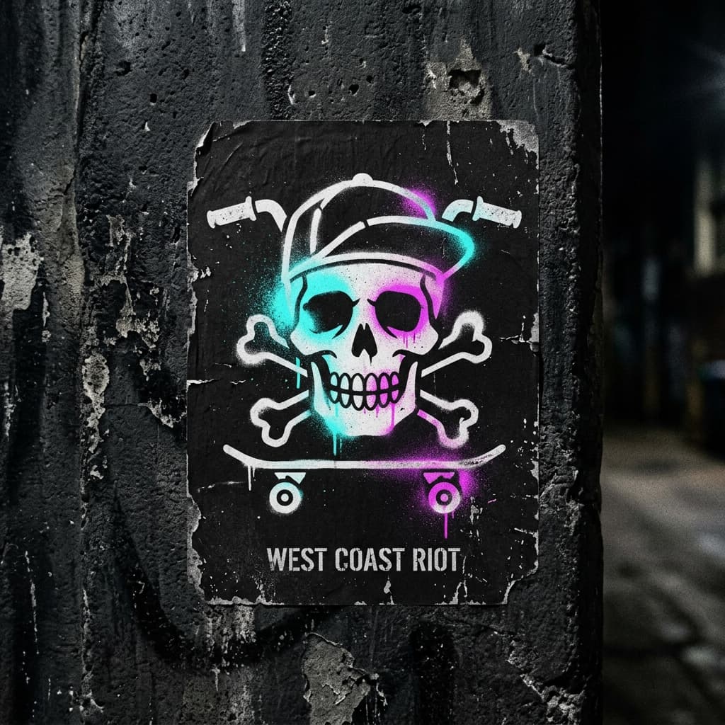 Skater Skull Decal
